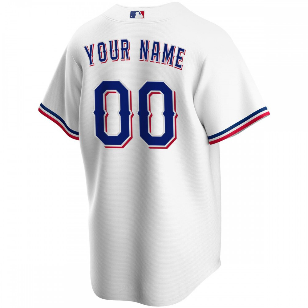 Texas Rangers Youth Home Replica Custom Jersey - White-Pro Kit Vault | Brand New 26/27 Sports Jerseys